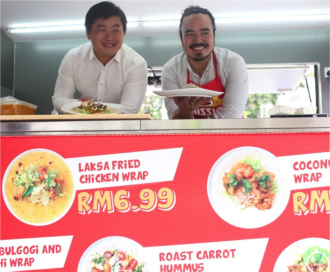 Brand Manger of Mission Foods for Asia Pacific_Randall Tan and Master Chef Adam Liaw Looking Excited in the New Truck copy