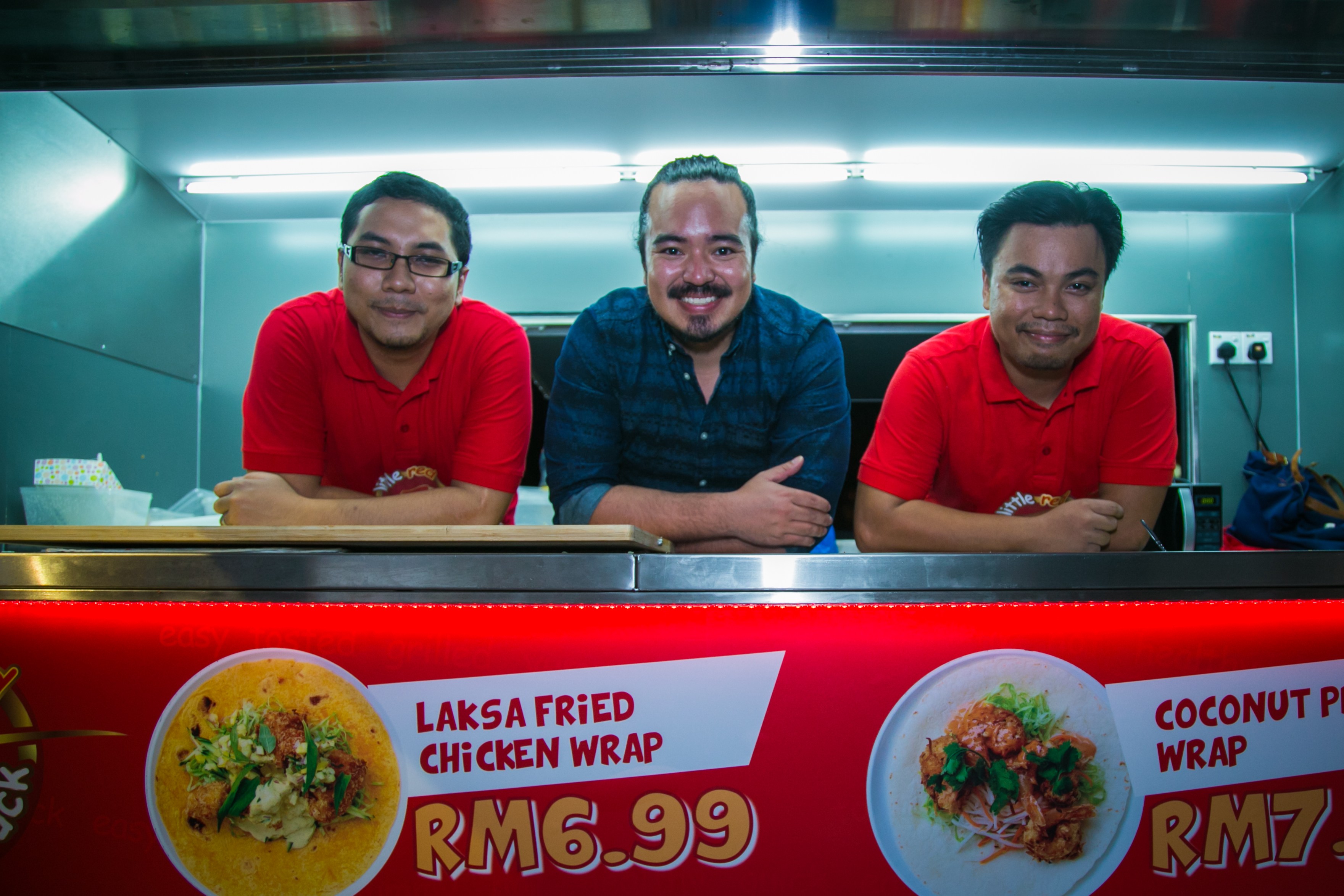 Master Chef Adam Liaw Smiles Happily with the Team Behind the Little Red Food Truck
